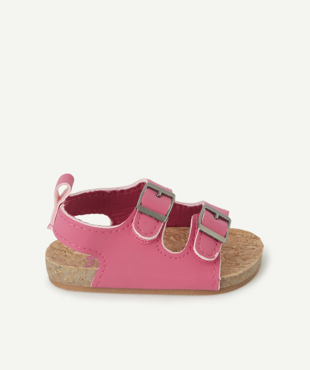 sandales bébé fille à scratch roses