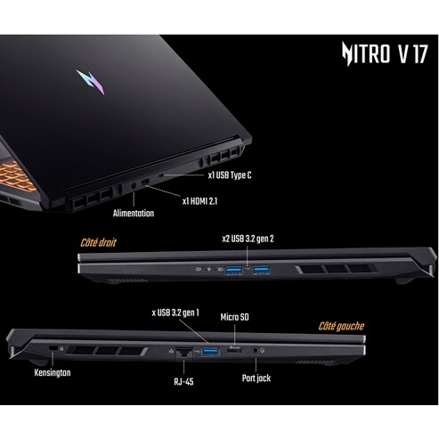 PC portable Acer gaming Nitro V 17 AI ANV17-41-R76N 17,3