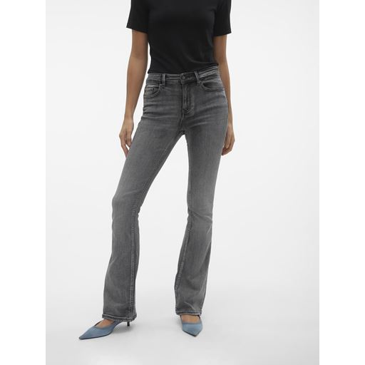 Vero Moda Flash Flared Jeans, Medium Grey Denim, XL/L34