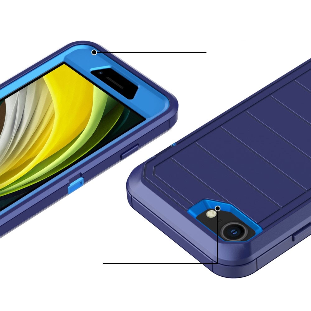 iPhone SE (2022/2020) / 8 / 7 / 6S Outdoor Schutz Hülle   Holster - Blau