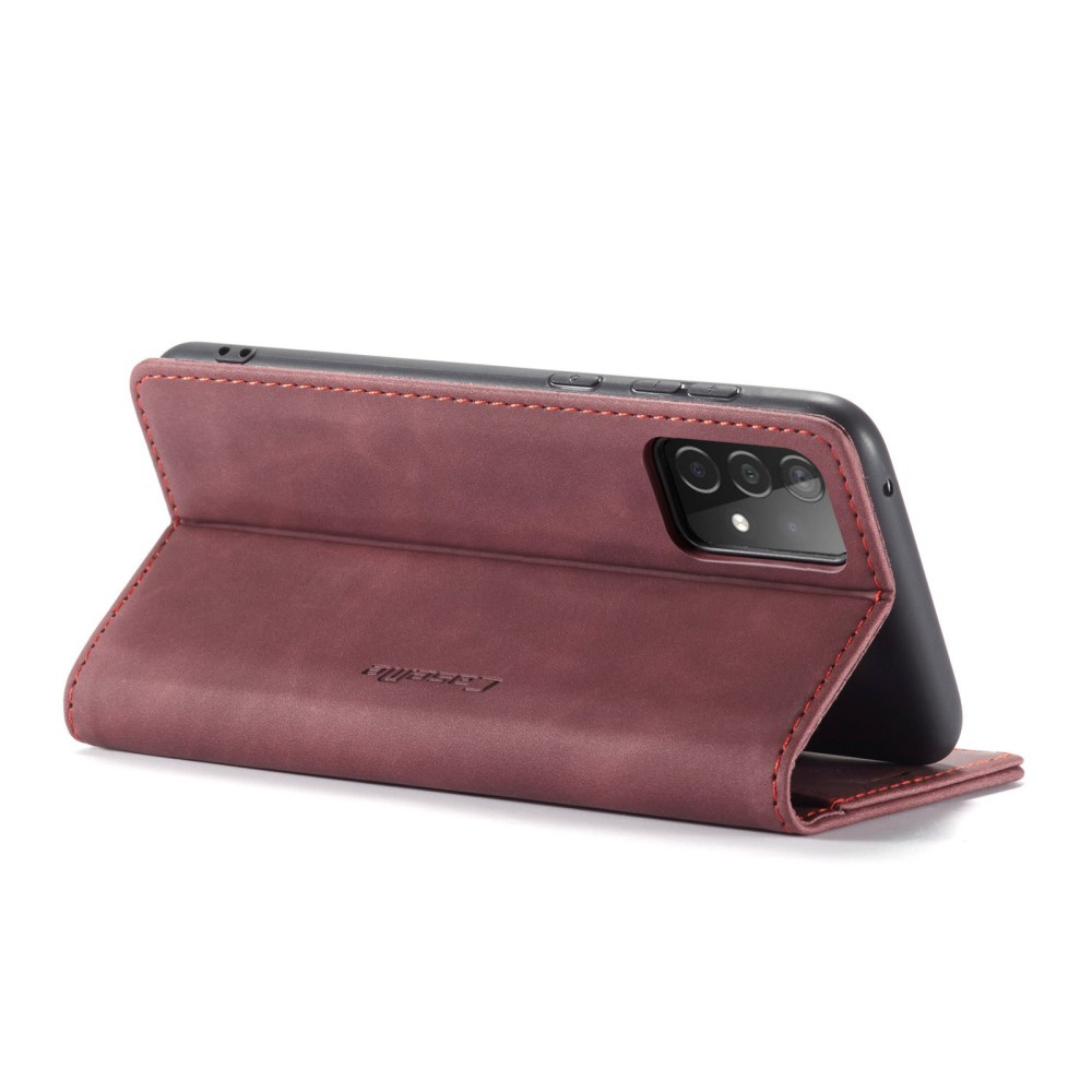 Samsung Galaxy A52s 5G / A52 (5G) Leder Tasche Flip Wallet Etui mit Kartenfächern - Rot