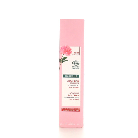 Klorane Pivoine Crème riche apaisante bio - Peau sèche sensible