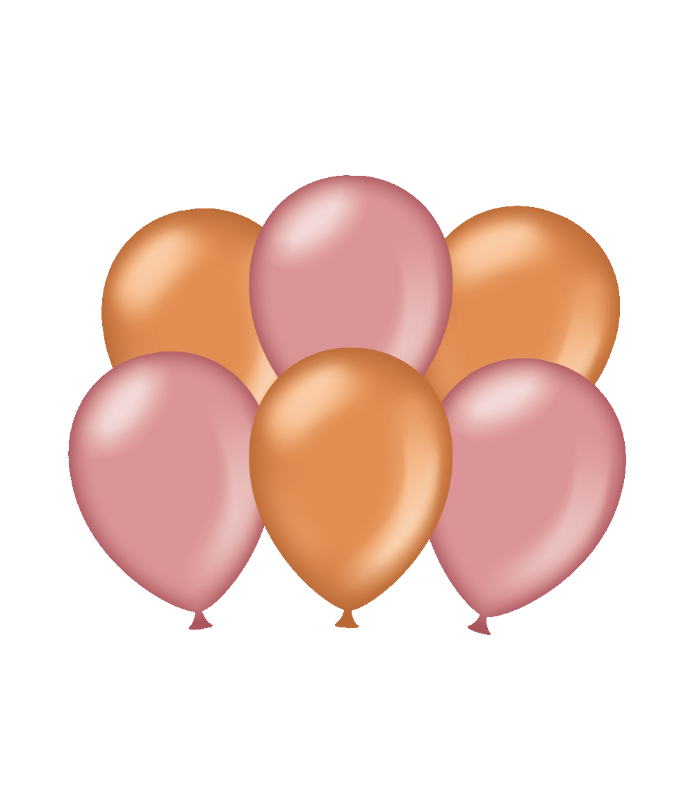 Ballonnen Roze/Koper Metallic 30cm 6st