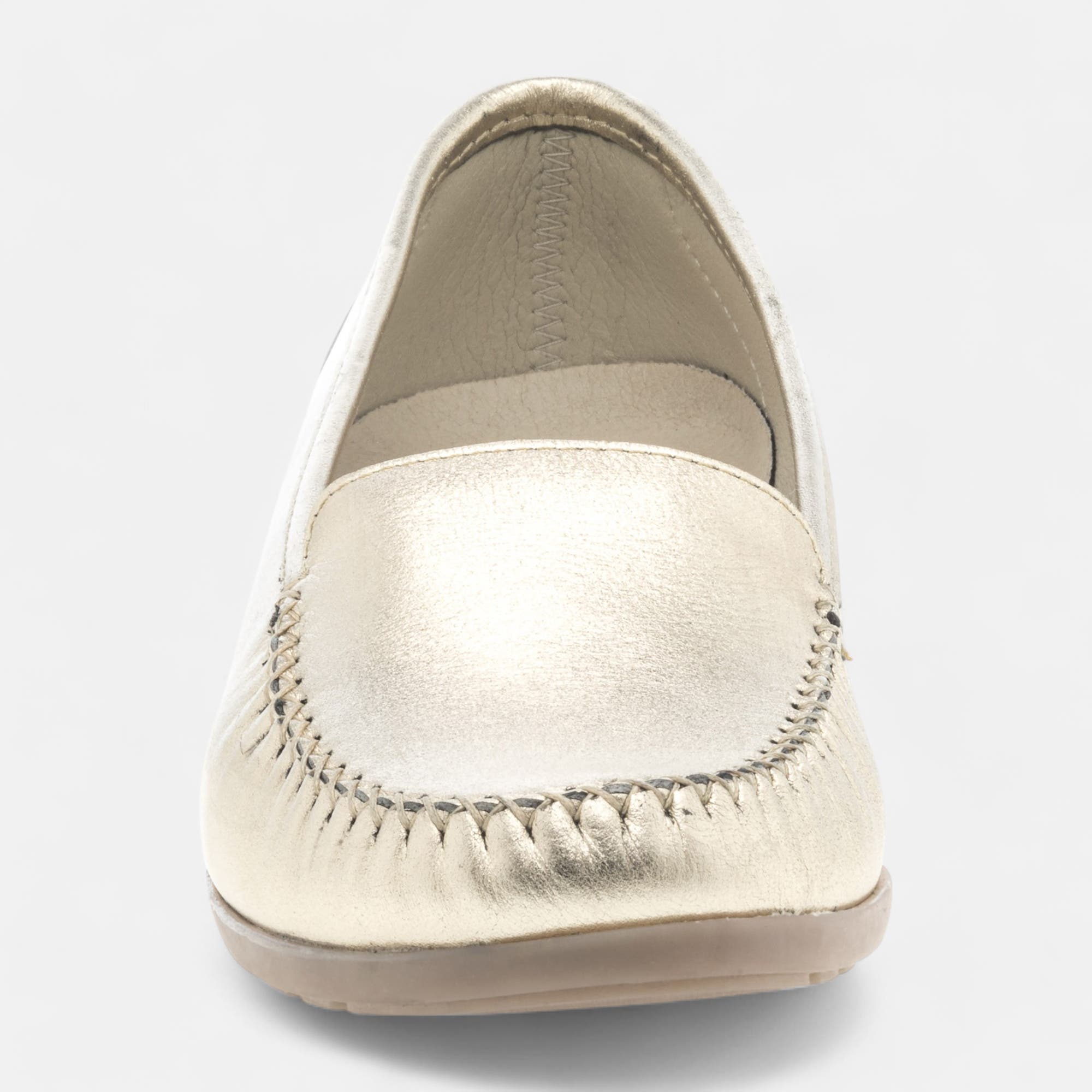 Mocassins pieds sensibles Femme en cuir or