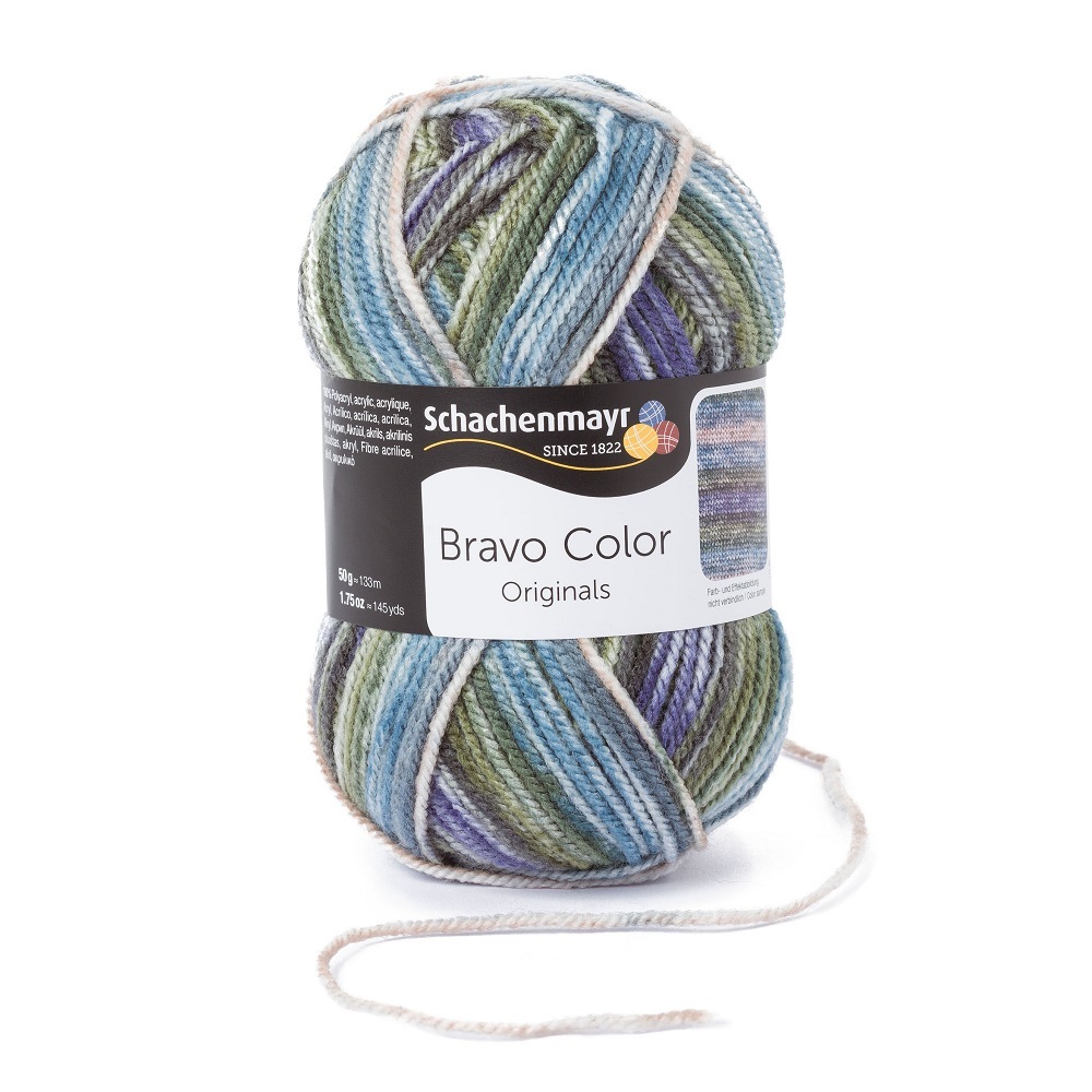 Handstrickgarn BRAVO COLOR - moor color - 50g