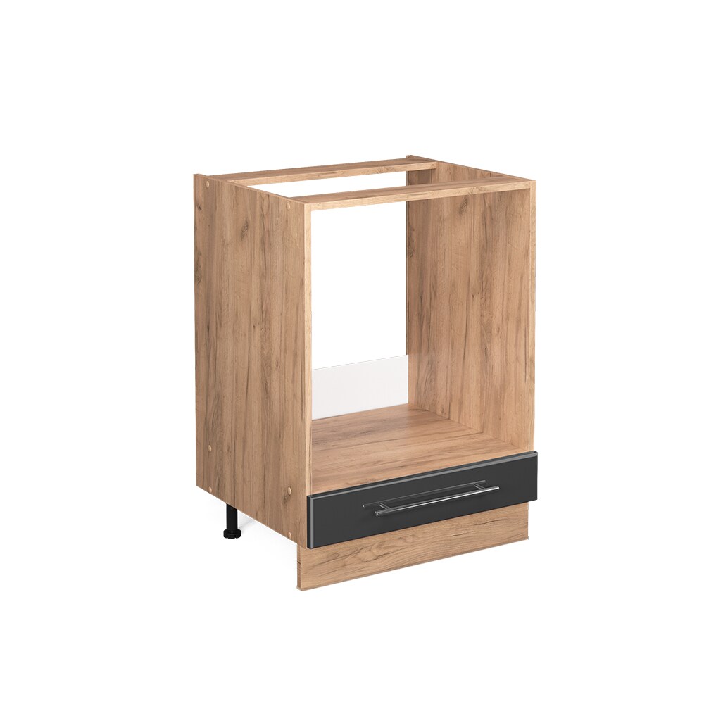 Vicco Herdumbauschrank Küchenschrank Küchenmöbel Fame-Line Eiche Anthrazit modern 60 cm Küche Einbauküche Blende Herdschrank Küchenzeile Hochglanz