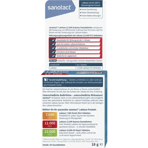 Express Laktase 12.000 Kautabletten