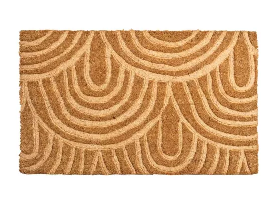 Tapis d'entrée en fibre pressée marron 43x73
