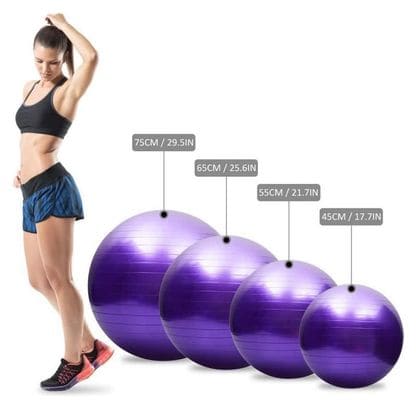 Balle de yoga Balle d'équilibre Pilates Barre de gymnastique physique Balle d'exercice physique 45 cm Bleu