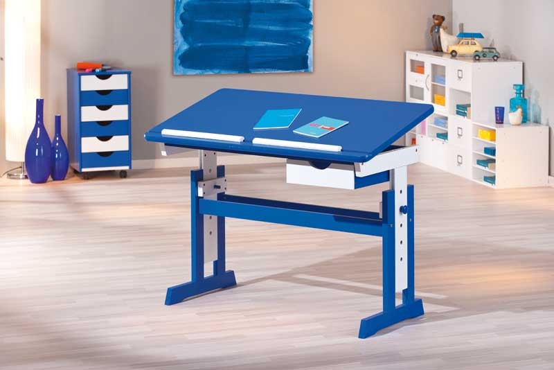 Schreibtisch PACO - blau-weiß - 109x55 cm