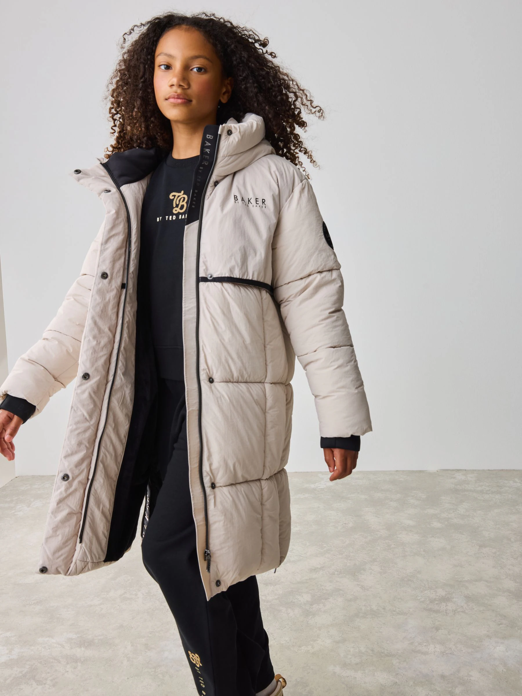 Baker by Ted Baker meisjes regenbestendige gewatteerde lange jas