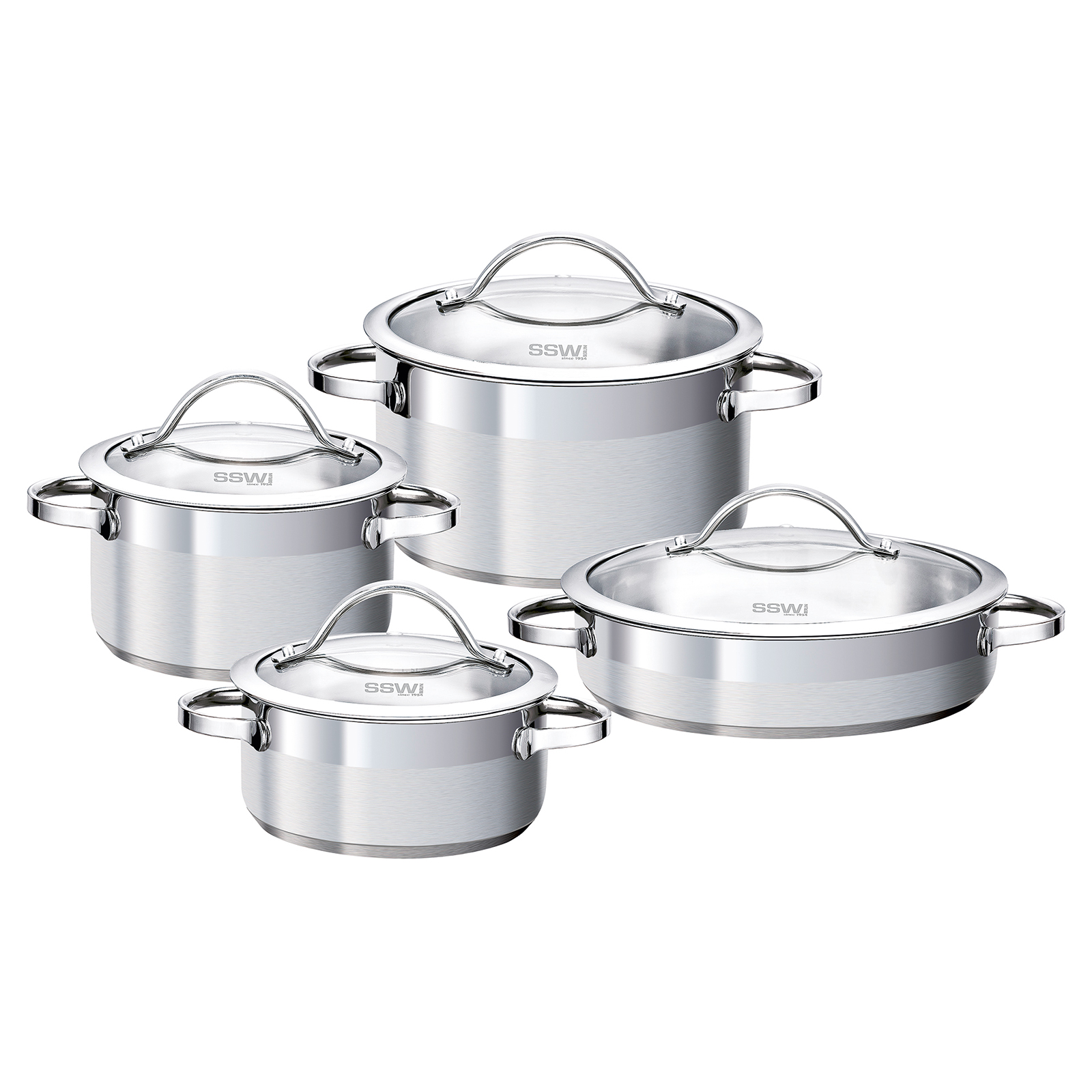 Kochtopfset - Edelstahl - 8-teilig