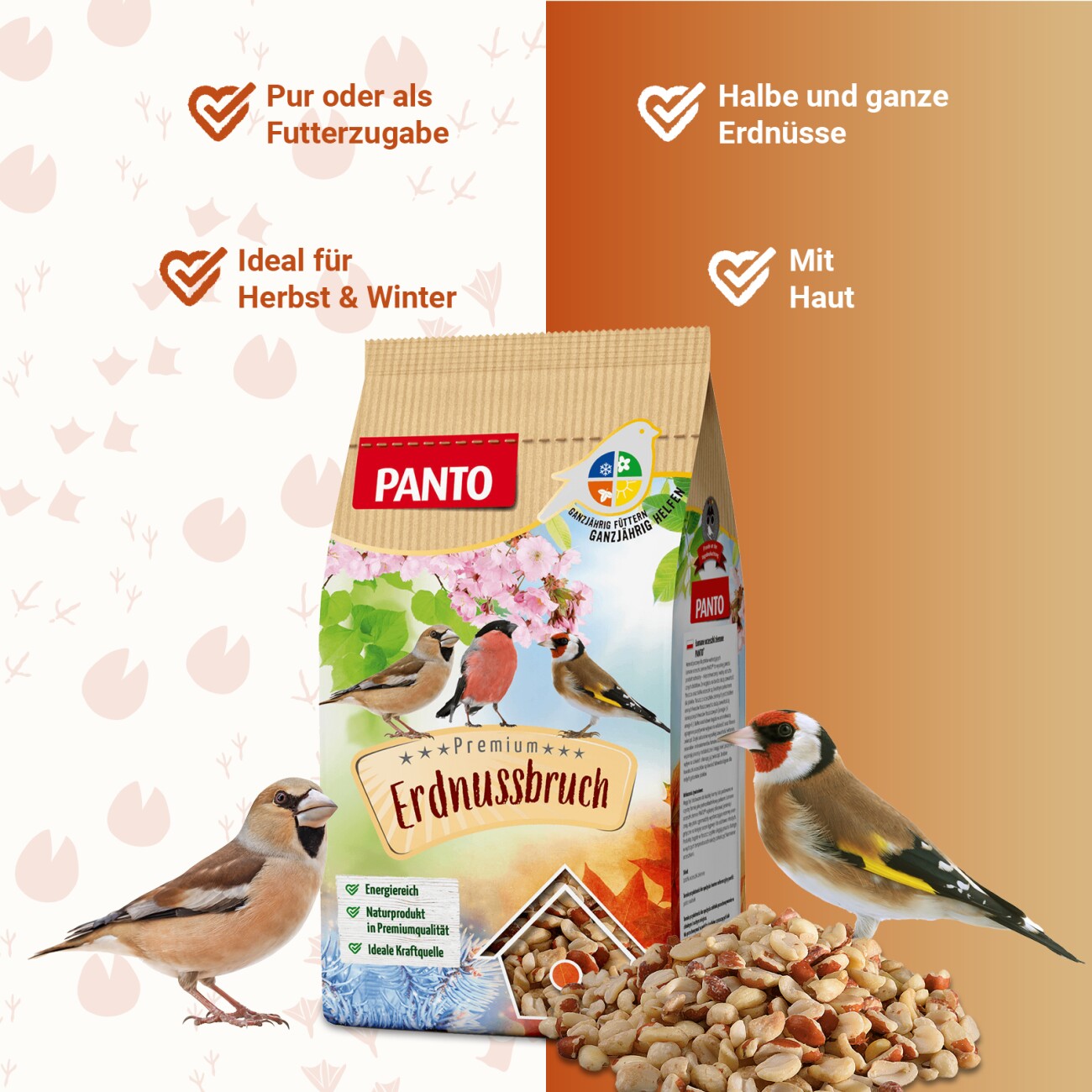 Panto ® ERDNUSSBRUCH HALBE UND GANZE MIT HAUT 1 kg