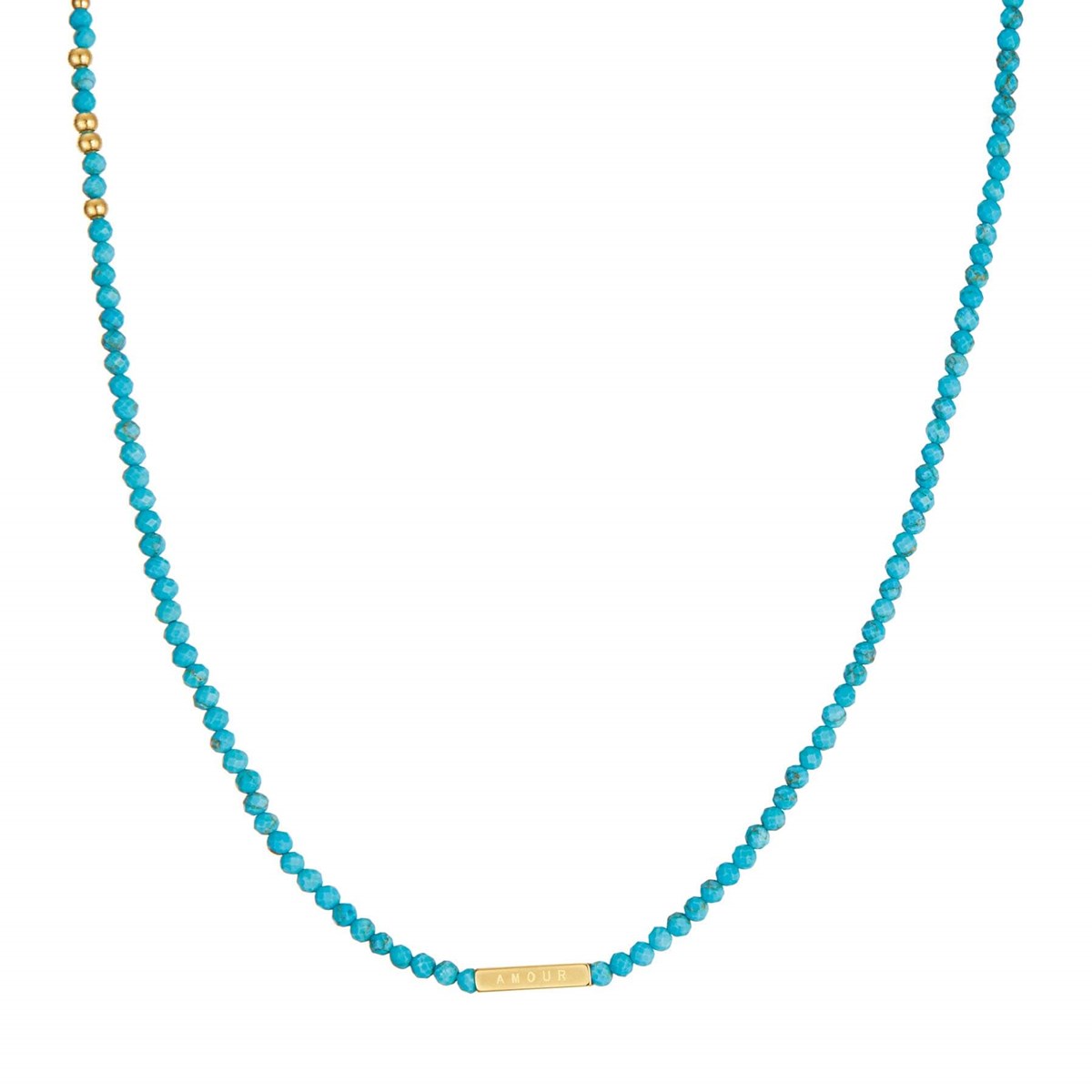 Collier Amour Howlite bleu