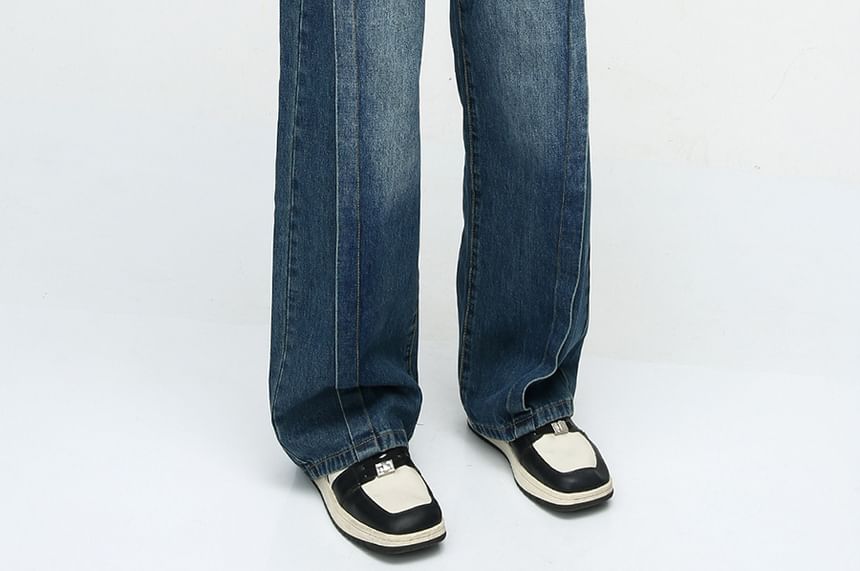 FAERIS - Hoge taille gewassen losse jeans