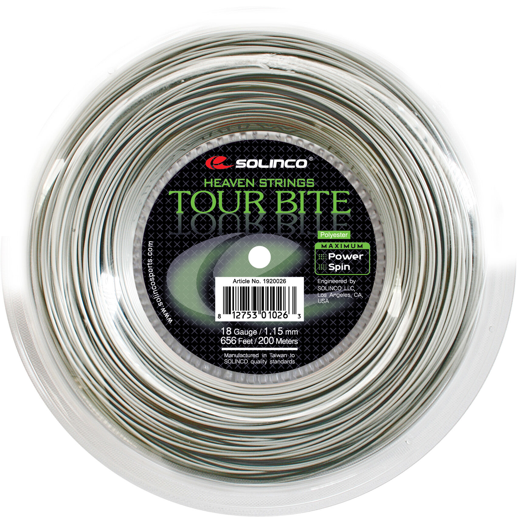 Solinco Tour Bite Bobine Cordage 200m - Argent