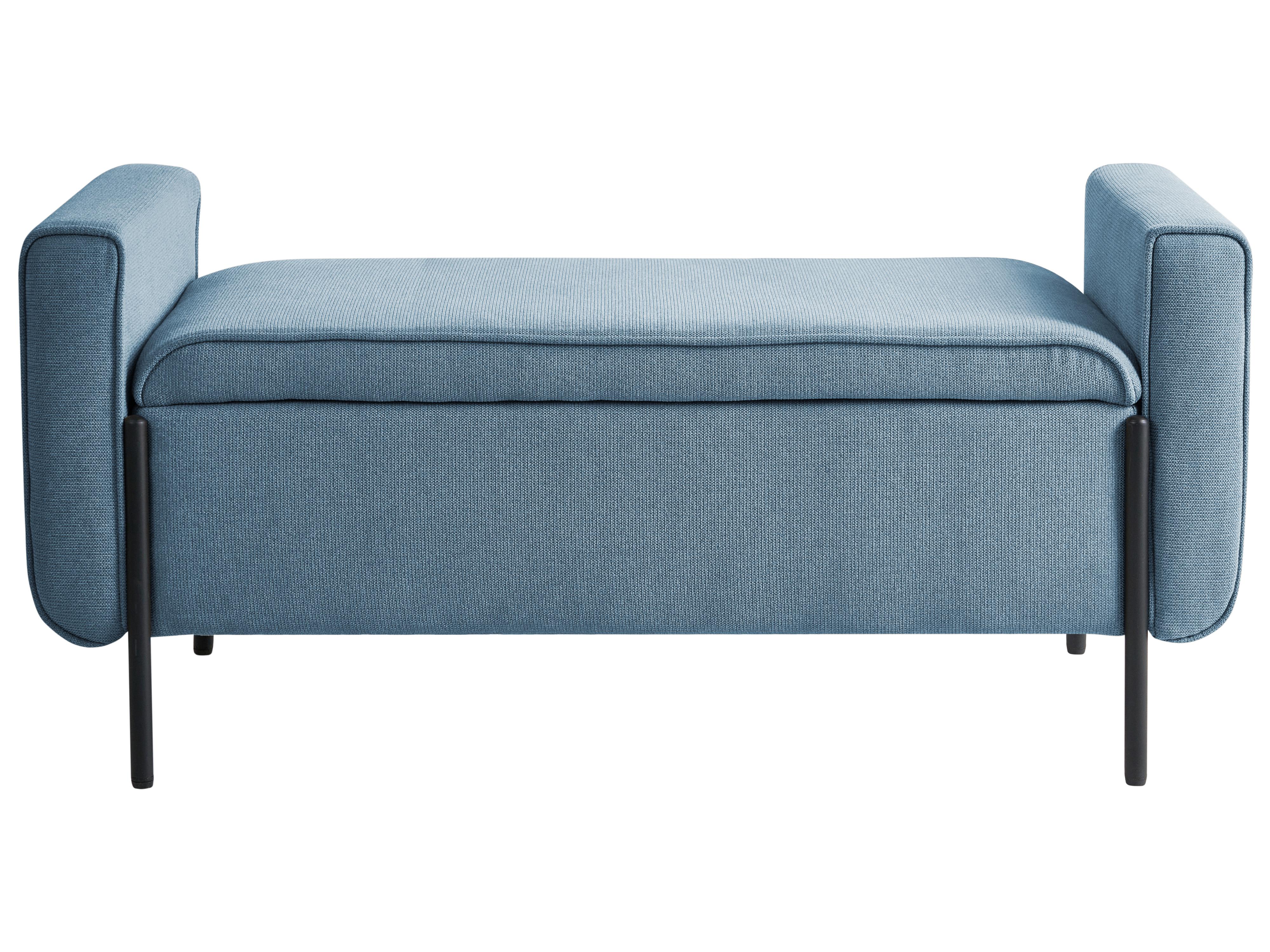 Bankje met opbergruimte LEWES Stof Blauw