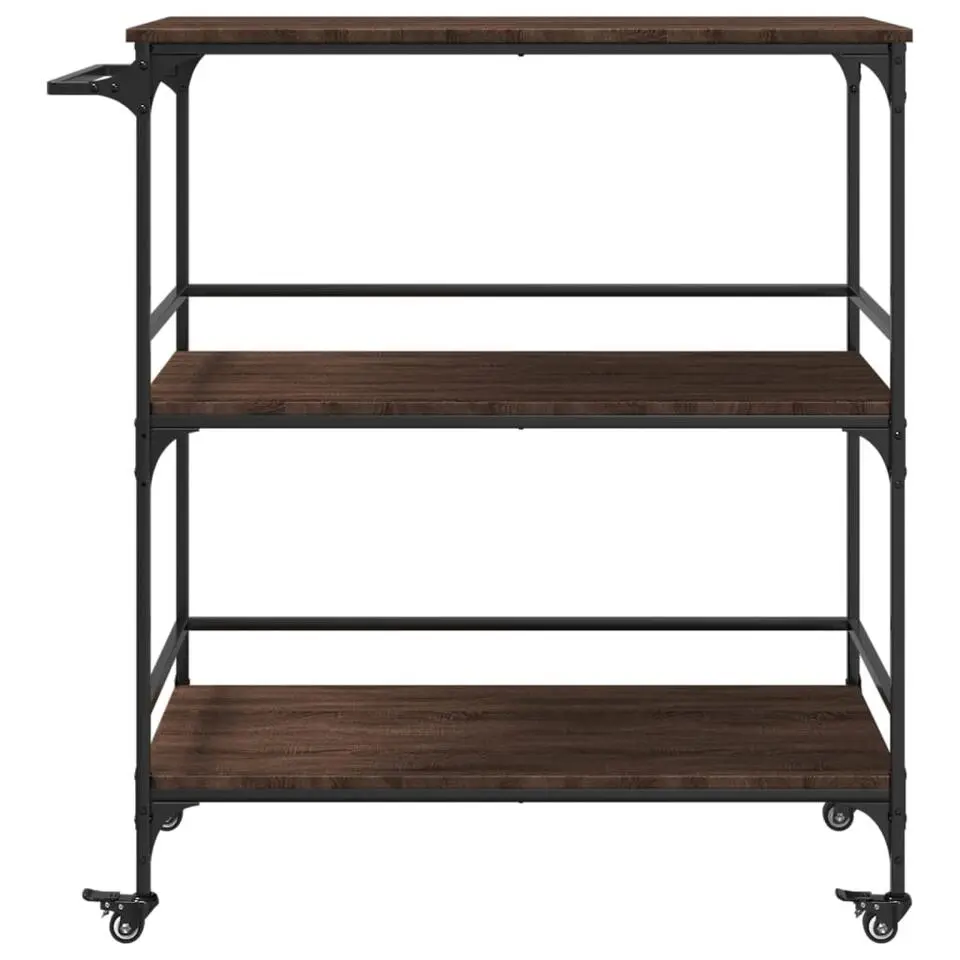 vidaXL - Keukentrolley - Bruin - Bewerkt hout