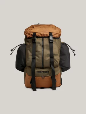Mochila com fecho de liberação rápida e blocos de cores