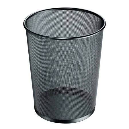 Herlitz 1607068 Papierkorb 18l Manhattan schwarz mit Drahtgitter Mesh