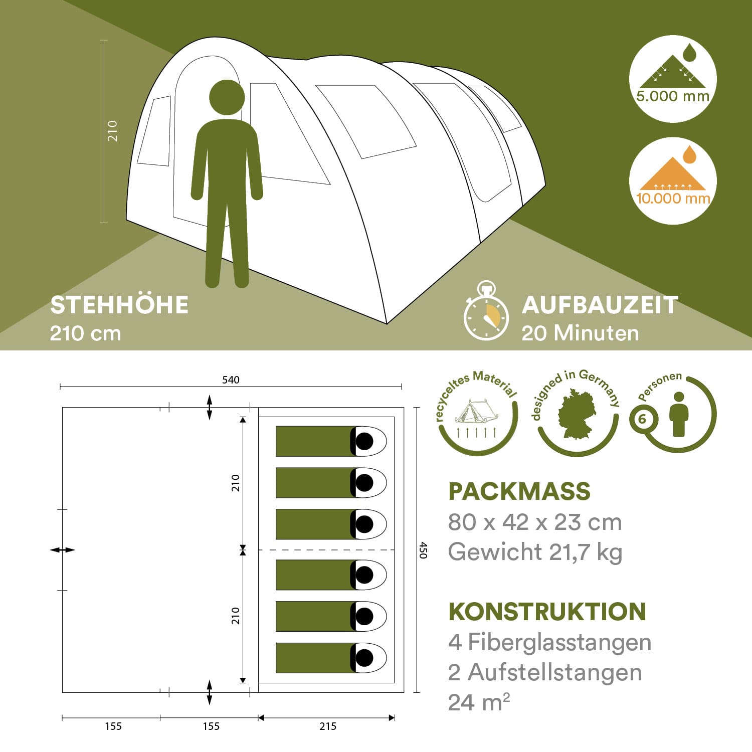 Skandika Gotland 6 Boho tunneltent