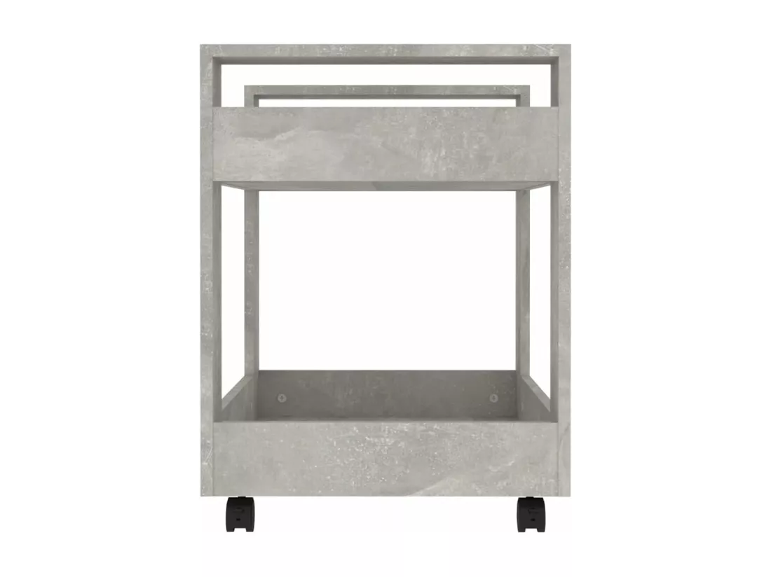 Chariot de bureau Gris béton 60x45x60 cm Bois d'ingénierie