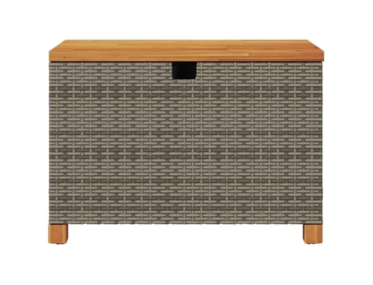 VIDAXL - Coffre Boîte de rangement de jardin gris résine tressée bois d'acac...