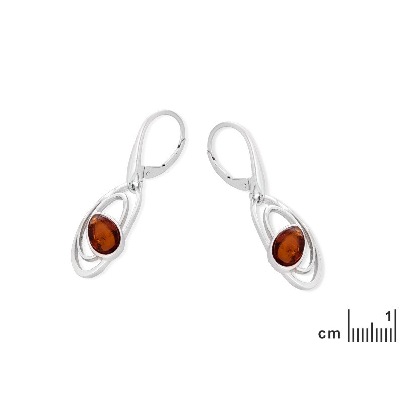 BOUCLE D'OREILLE ARGENT AMBRE