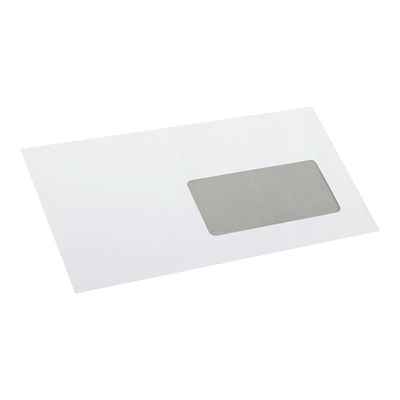 La Couronne - 50 Enveloppes DL 110 x 220 mm - 80 gr - blanc - fenêtre cristal 45x100 mm - bande auto-adhésive - ouverture facile