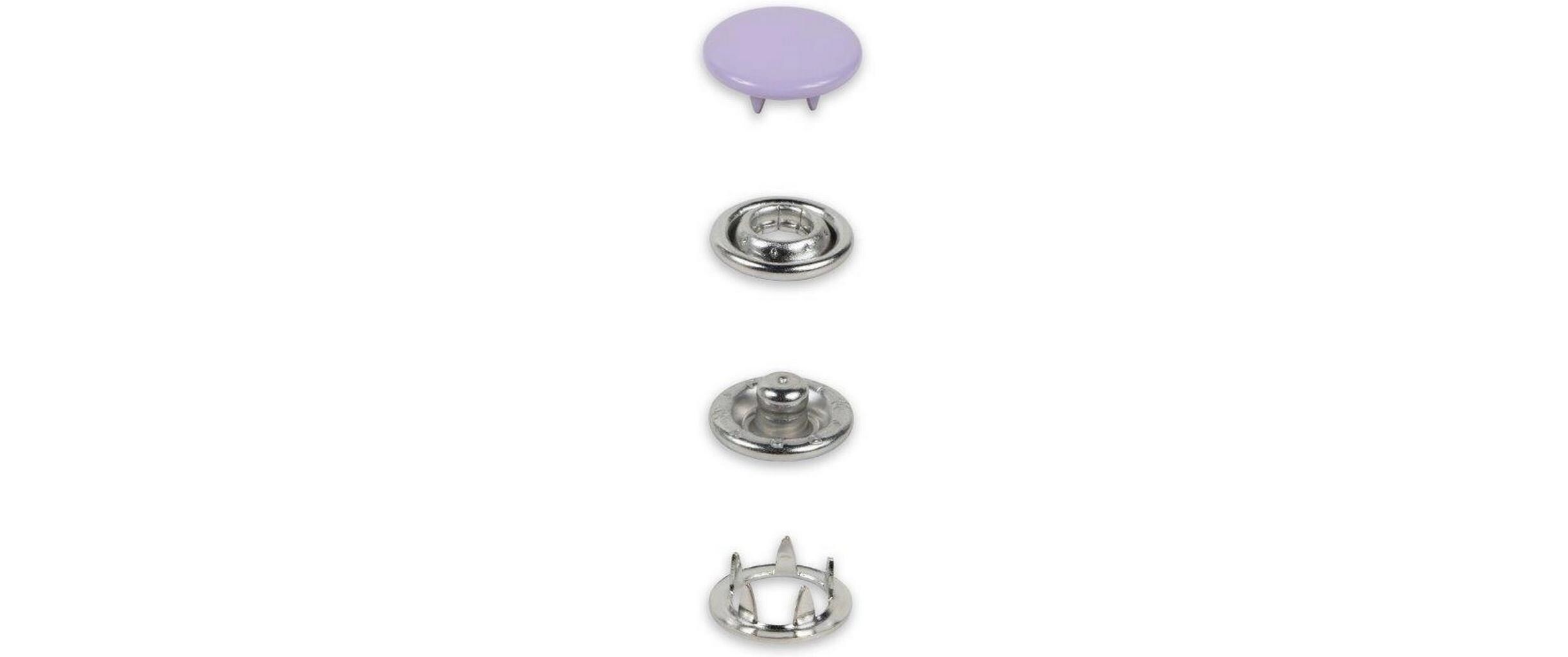 Druckknöpfe Jersey 12 mm, LilaBunt lackierte Jersey Druckknöpfe
