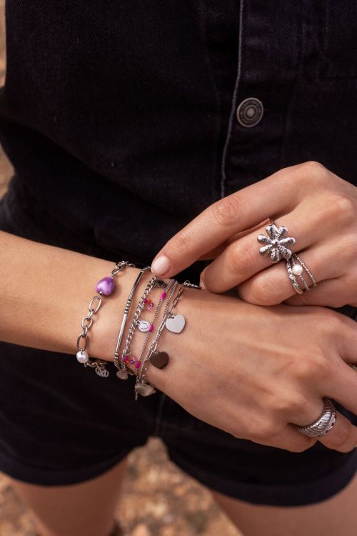 Universe armband met kleine hartjes