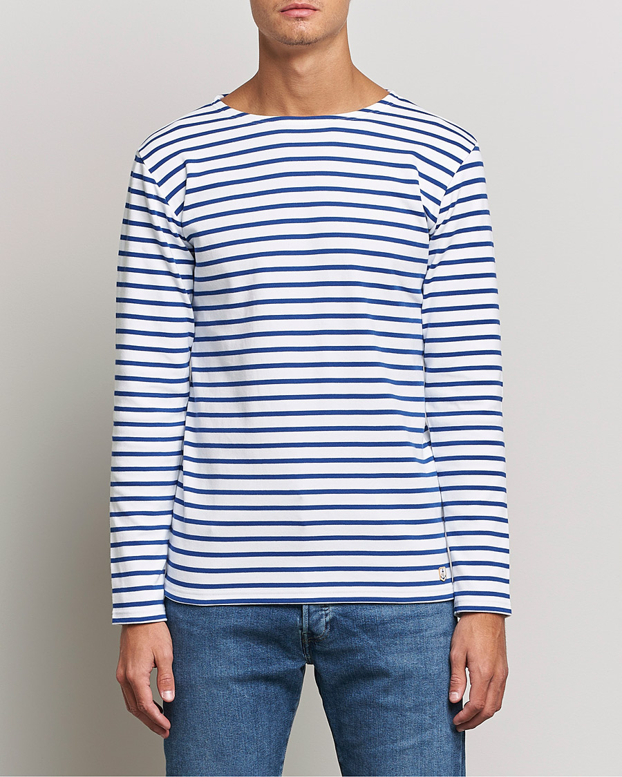 Armor-lux Houat Héritage Stripe Long Sleeve T-Shirt White/Blue