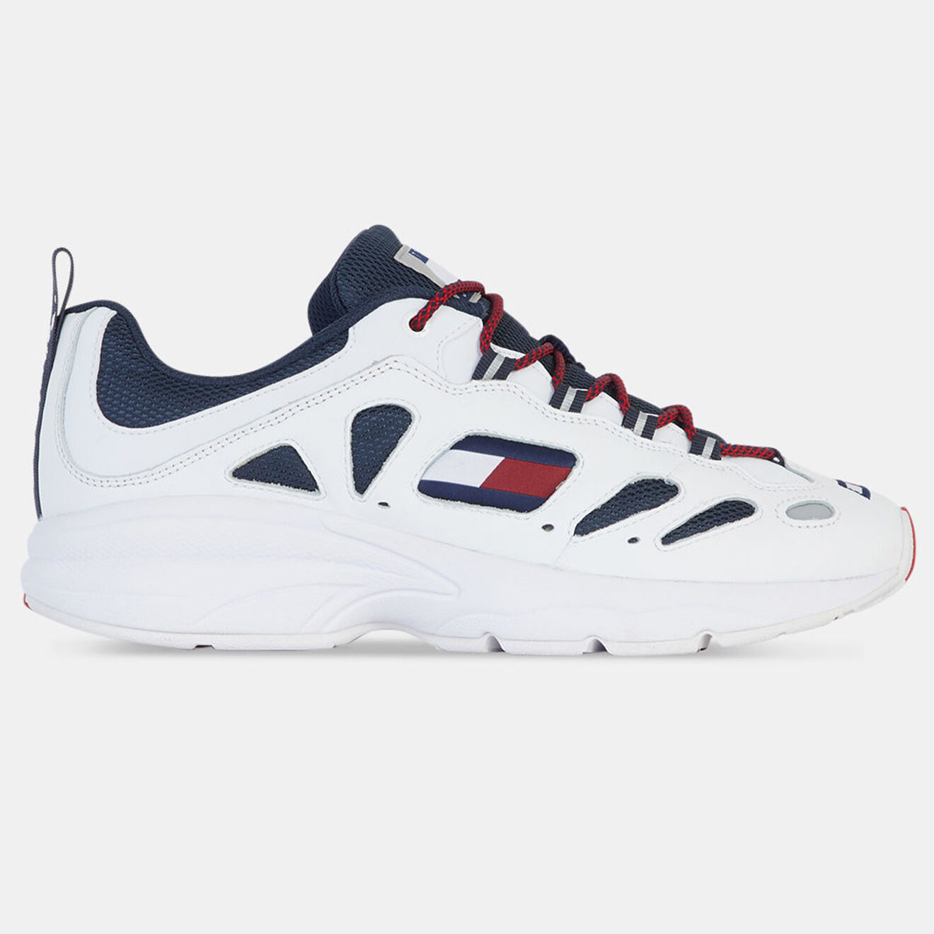 Tommy Hilfiger Baskets en Cuir & Mesh Heritage Retro blanc/bleu marine