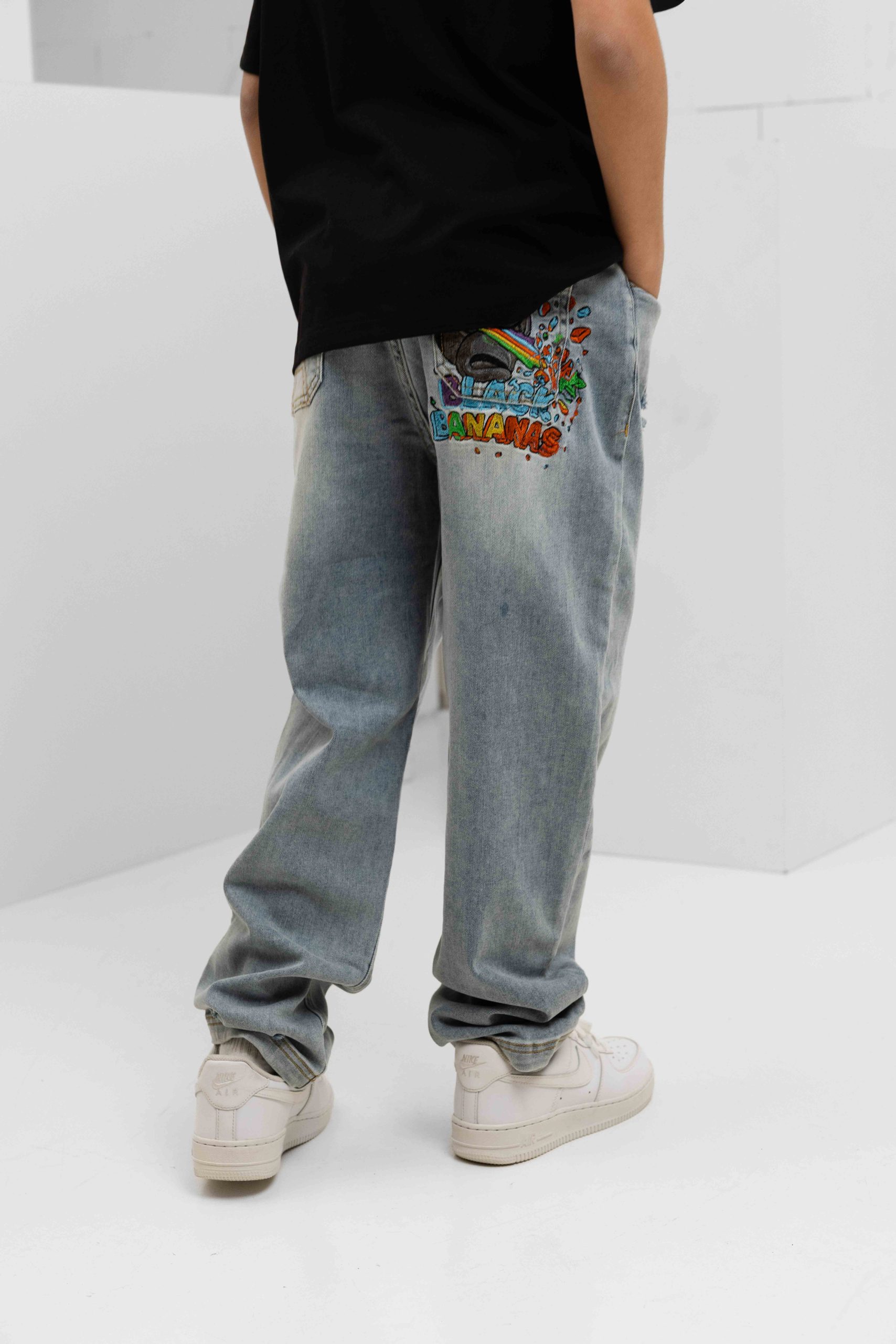 Black Bananas Laser Denim Jeans Kids Lichtblauw