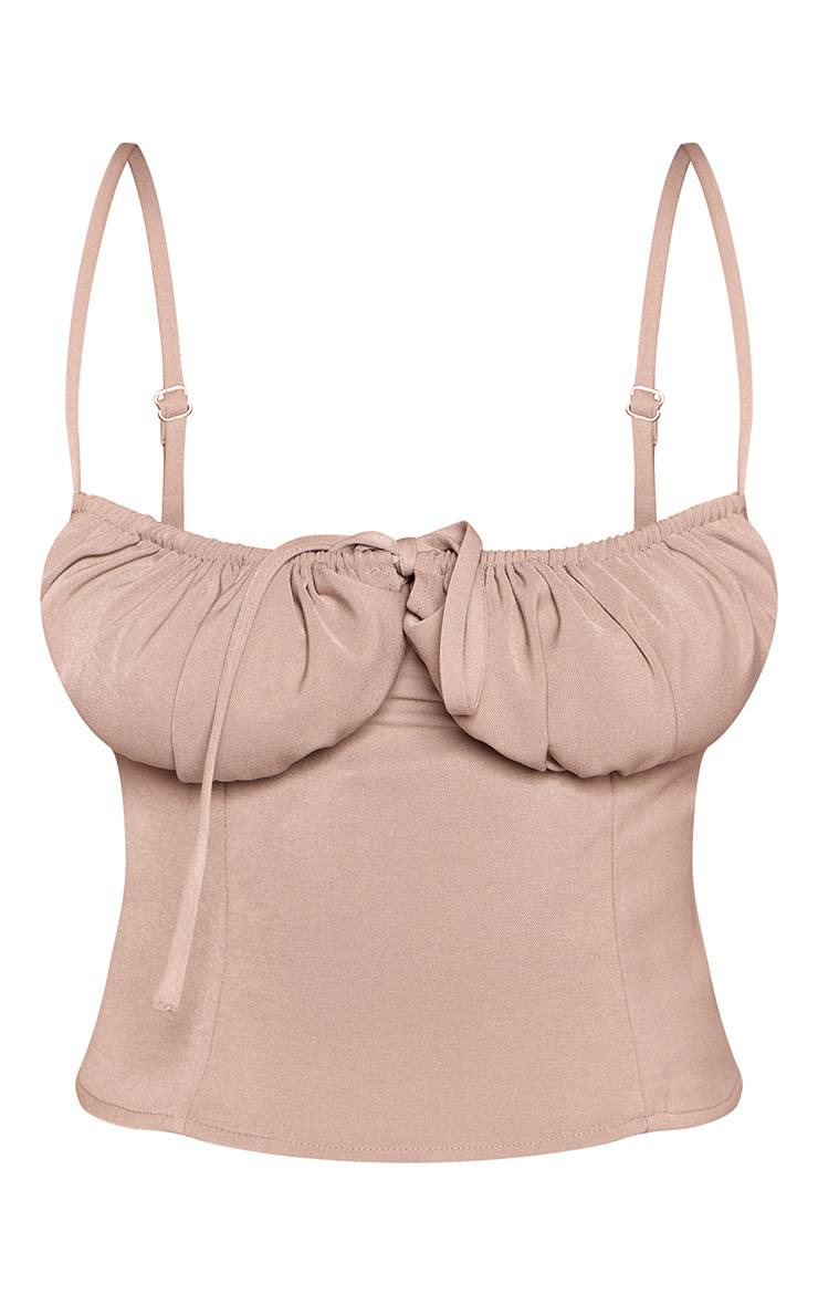 Champignon Ensemble Coordonné Corset Ajusté Shape À Détail Froncé Et Fermeture Nouée Devant