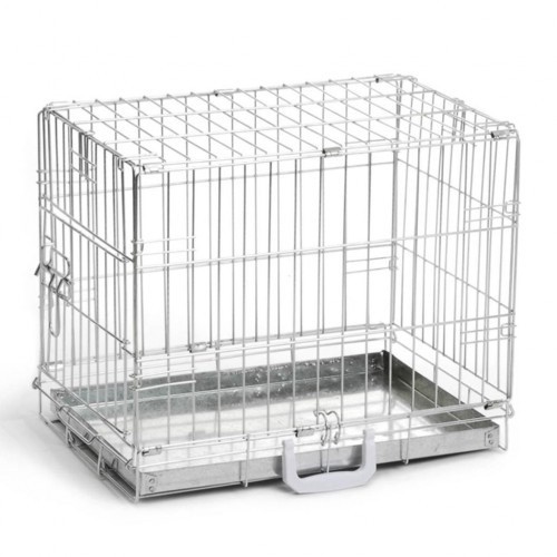 Gaiola galvanizada para cães, cor prata