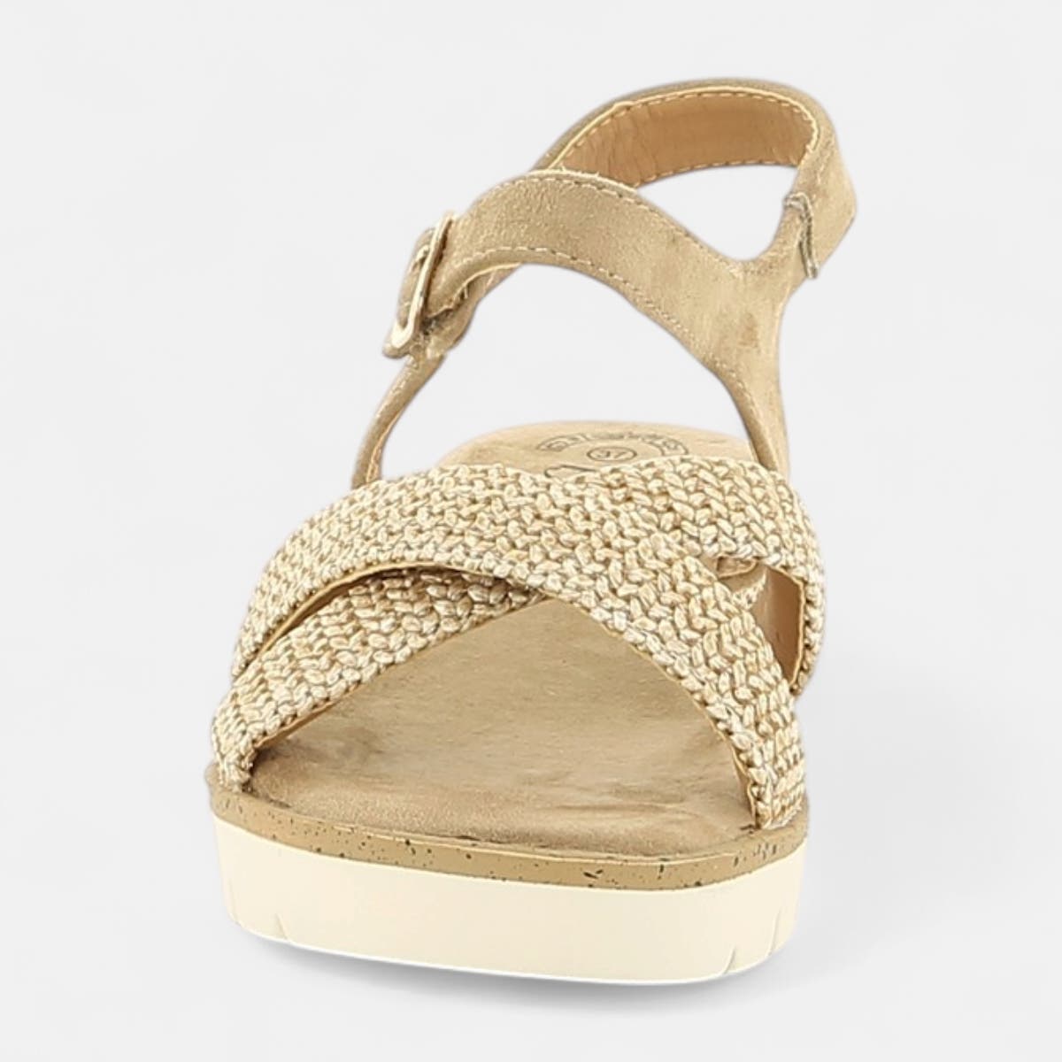 Nu-pieds à talon compensé Femme beige