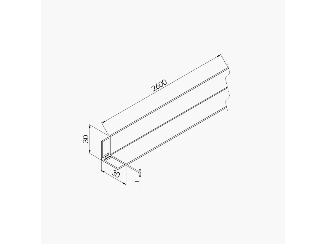 Profil d'Angle PVC Clipsable 8 mm - Longueur 2.60 m - Blanc