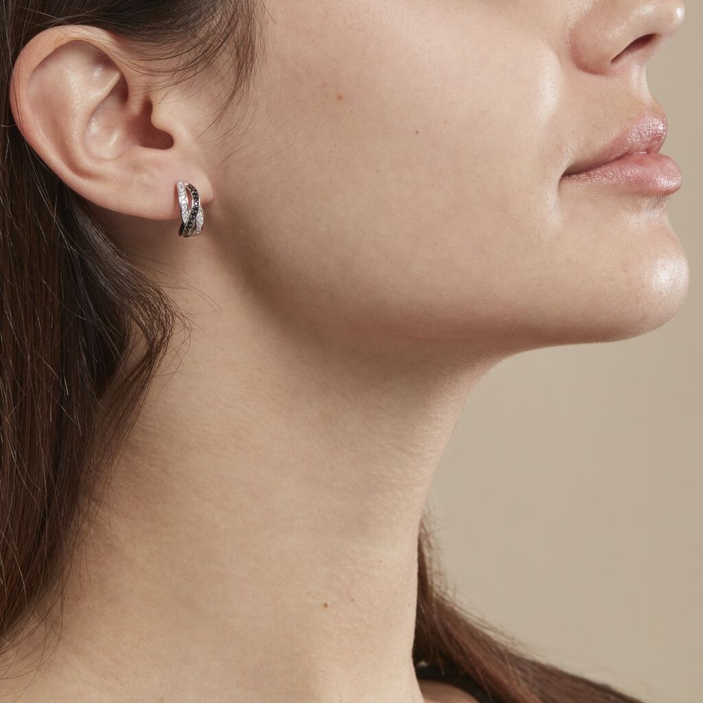 Boucles D'oreilles Puces Bethany Argent Blanc Oxyde De Zirconium