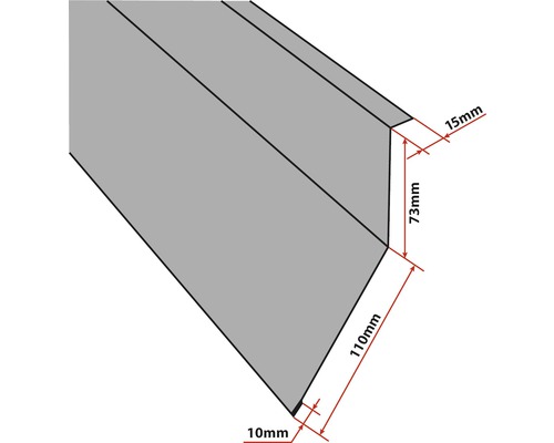 PRECIT afdekstrip Big Stone Grafietgrijs RAL 7024 2000 mm x 110 mm x 73 mm