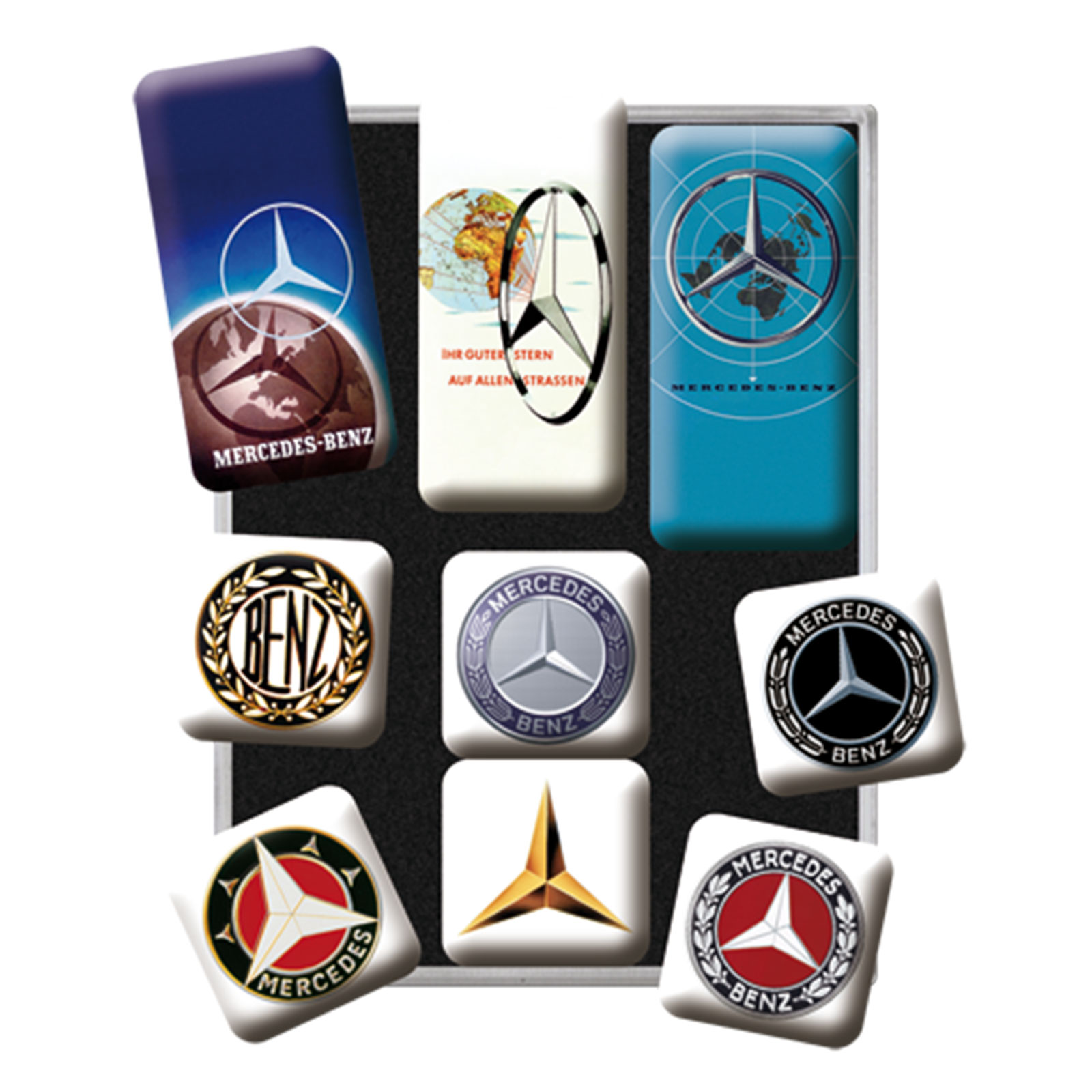9-teiliges Magnet-Set - Mercedes-Benz Logos