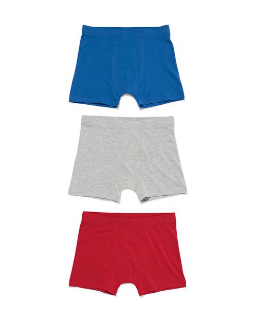 boxers enfant coton stretch - lot de 3 rouge