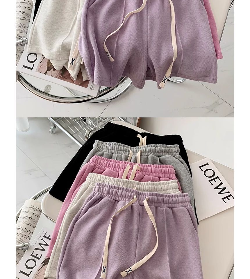 Cloud Nine - Hoge taille effen shorts met trekkoord