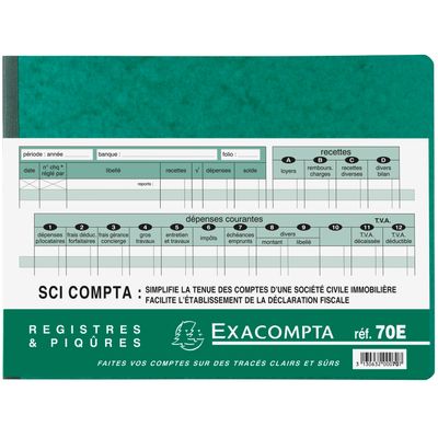 Exacompta - Piqûre SCI Compta - 24 x 32 cm - 80 pages