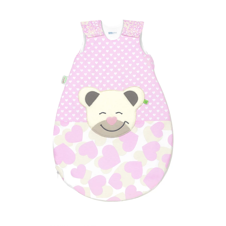 odenwälder Jerseyschlafsack Mucki®air sun smart hearts light pink 70 cm - 110 cm