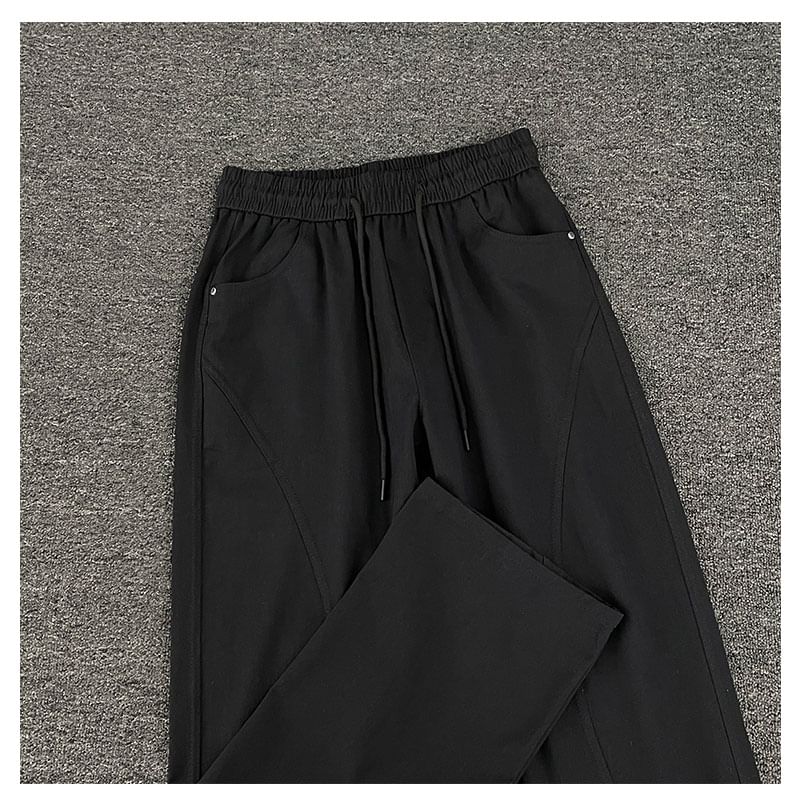 Mimiyox - Hoge taille effen wijde joggingbroek