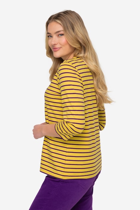 Ringelshirt, Regular Fit, Rundhals, 3/4 Arm