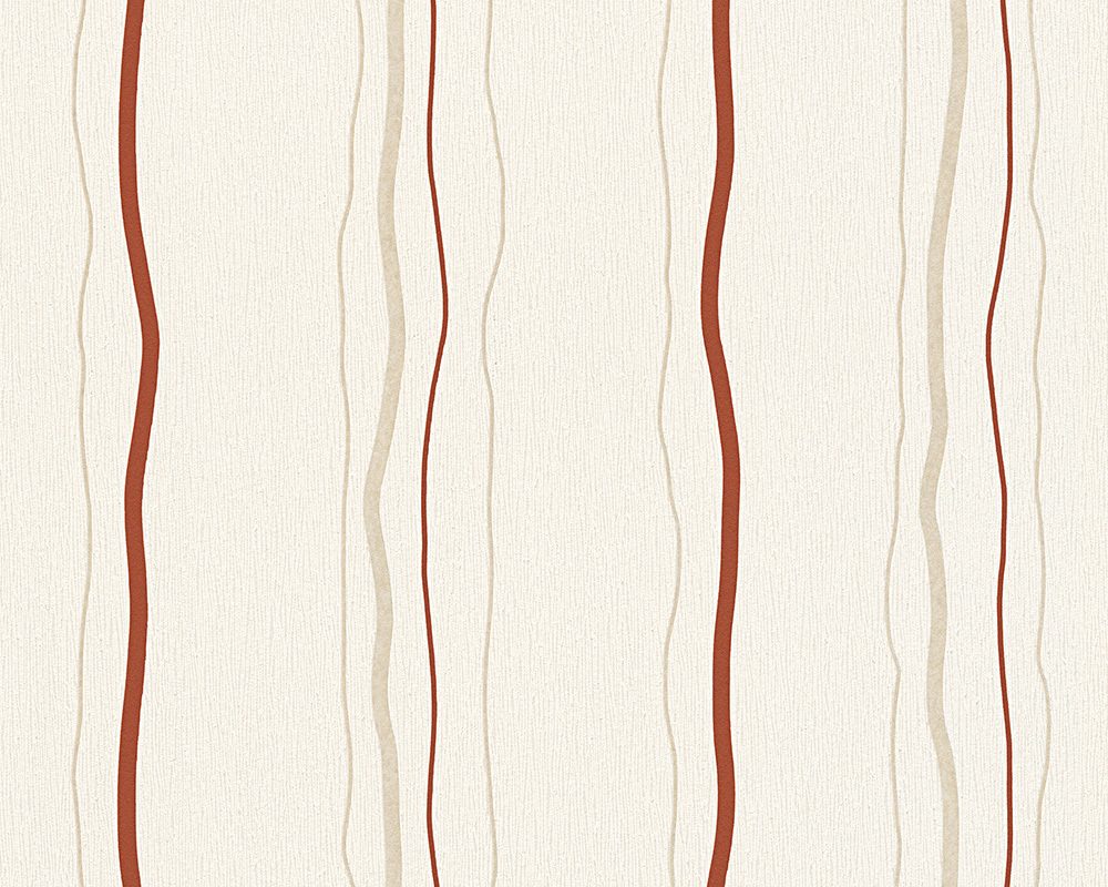 Vliestapete AVENZIO 7 - beige-rot - 10 Meter