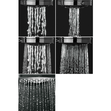 Tiger douchekop Splash Eco Malaga handdouche waterbesparend 5 standen ø 8 cm chroom