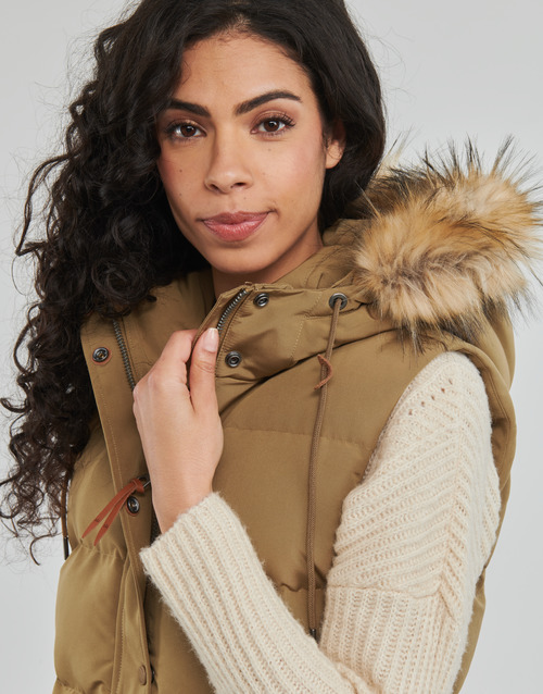 Superdry - VINTAGE EVEREST FAUX FUR GILET - Sandstone